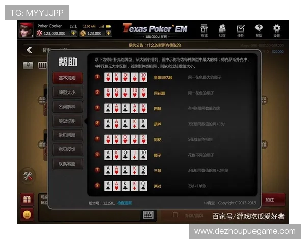 深入理解德州扑克顺序大小的规则帮助你做出更明智的决策